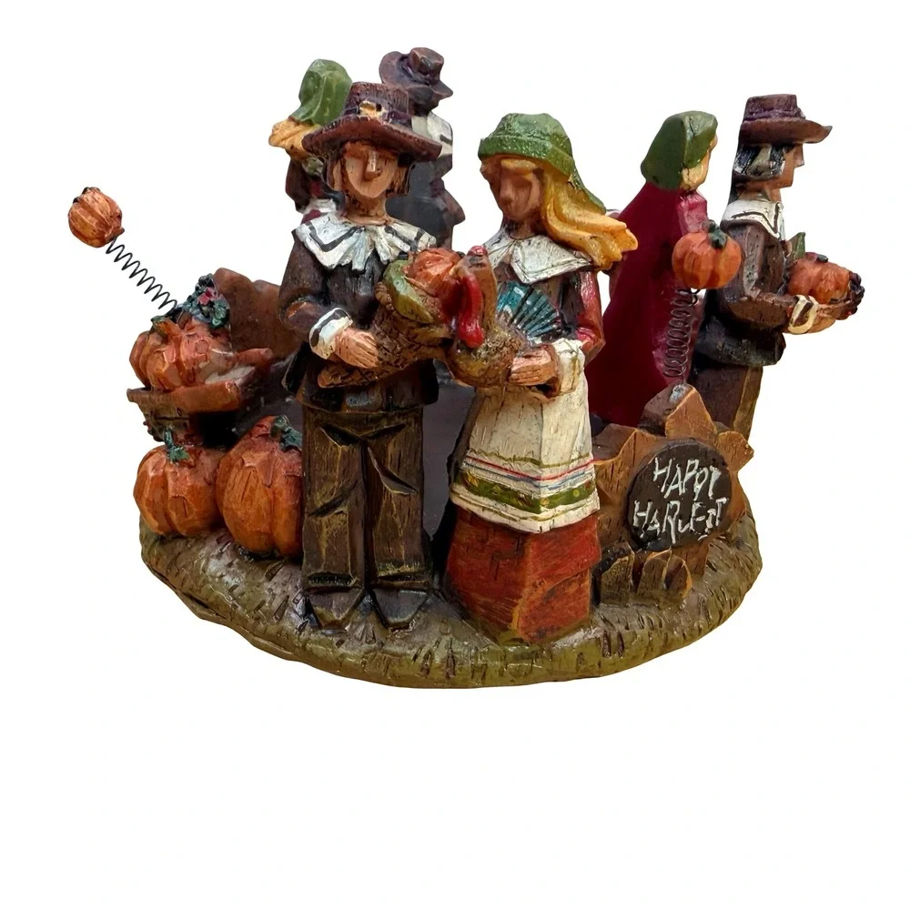 Kohls Happy Harvest Pilgrim Thanksgiving Pillar Candle Holder Fall Table Decor